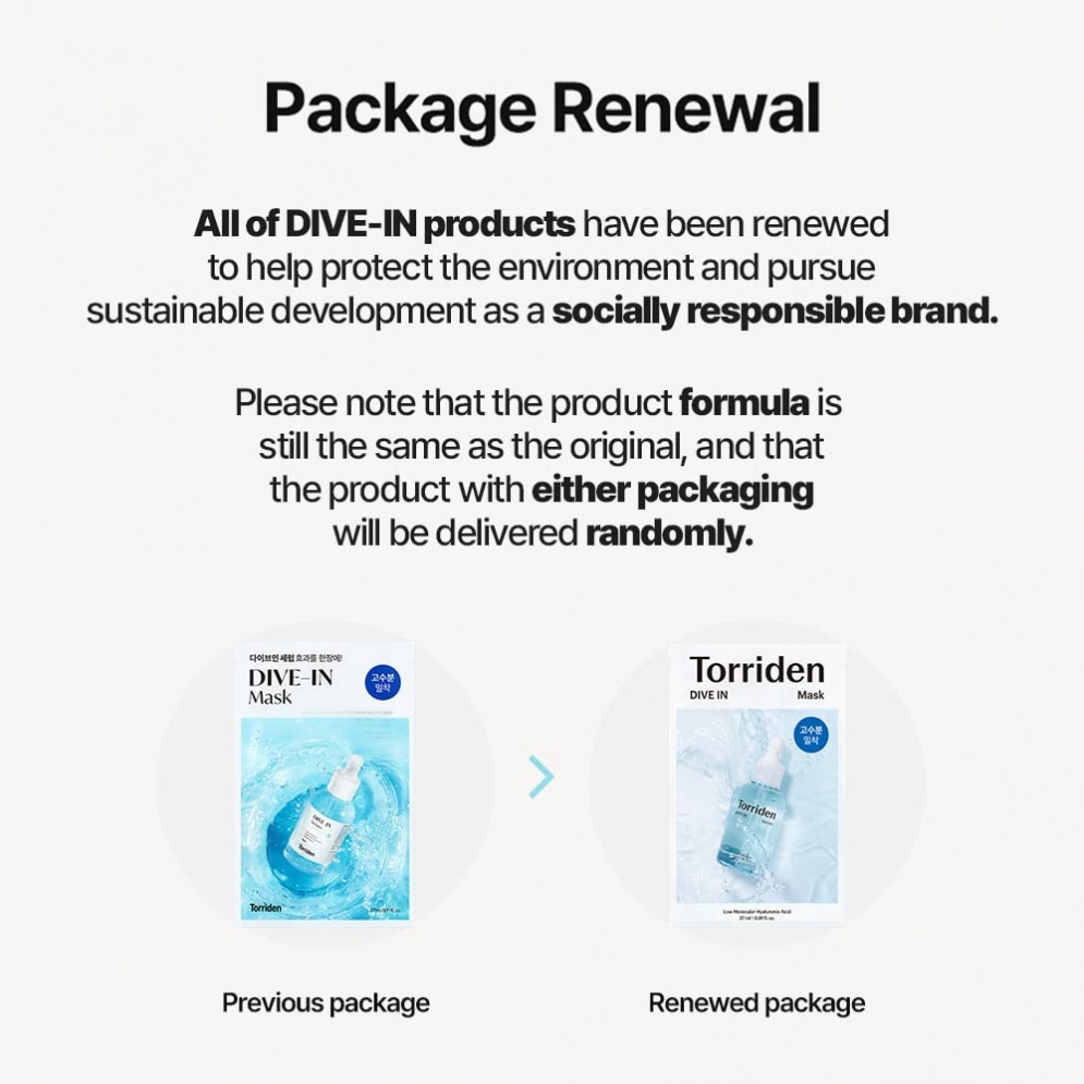 [Torriden] Dive-In Low Molecule Hyaluronic Acid Mask Pack (10ea)