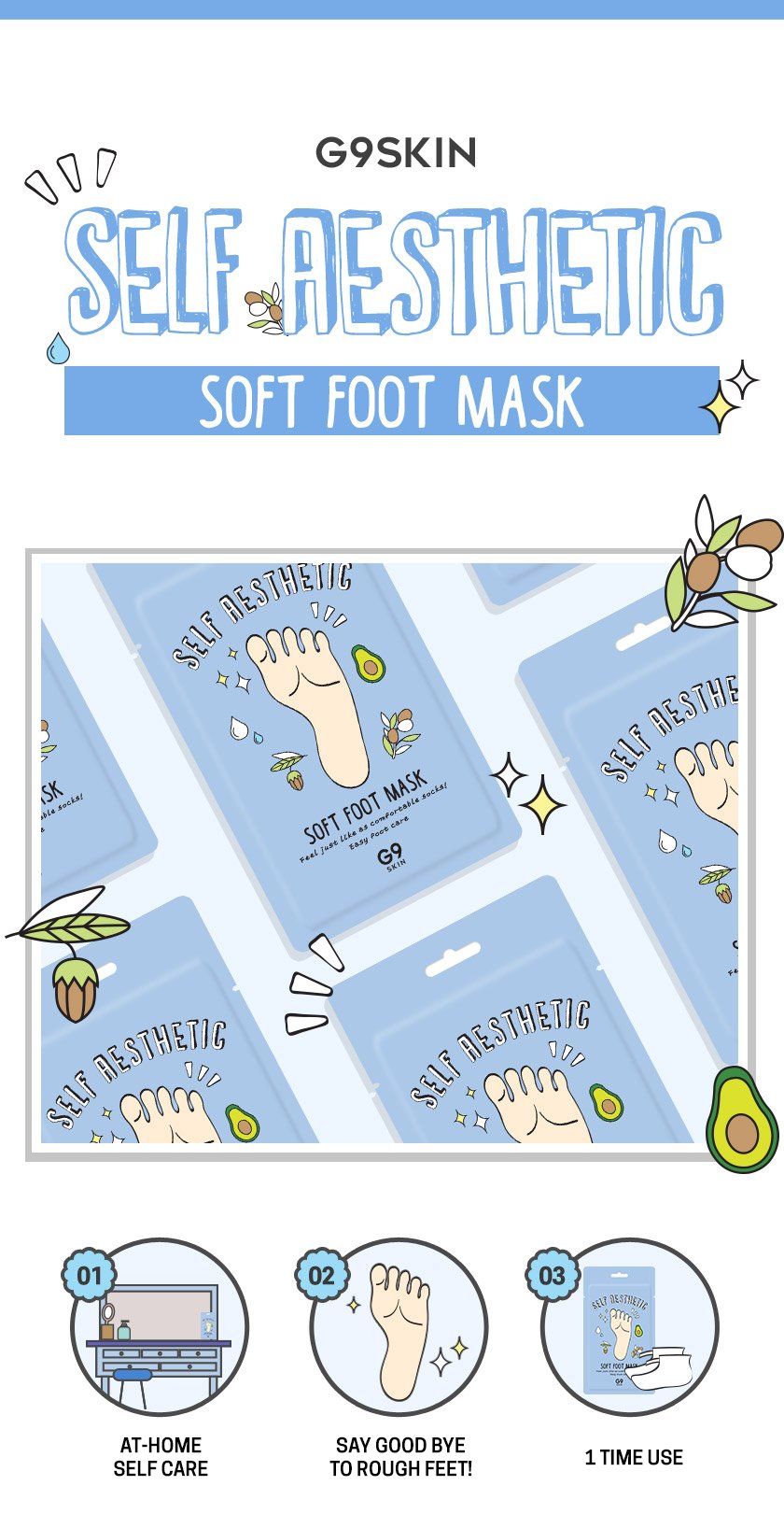 [G9SKIN] Self Aesthetic Soft Foot Mask 5P