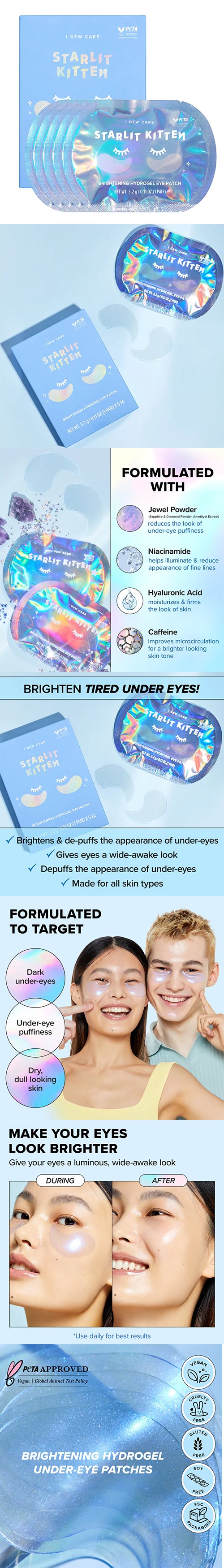 [I DEW CARE] Starlit Kitten Brightening Hydrogel Eye Patch 5ea