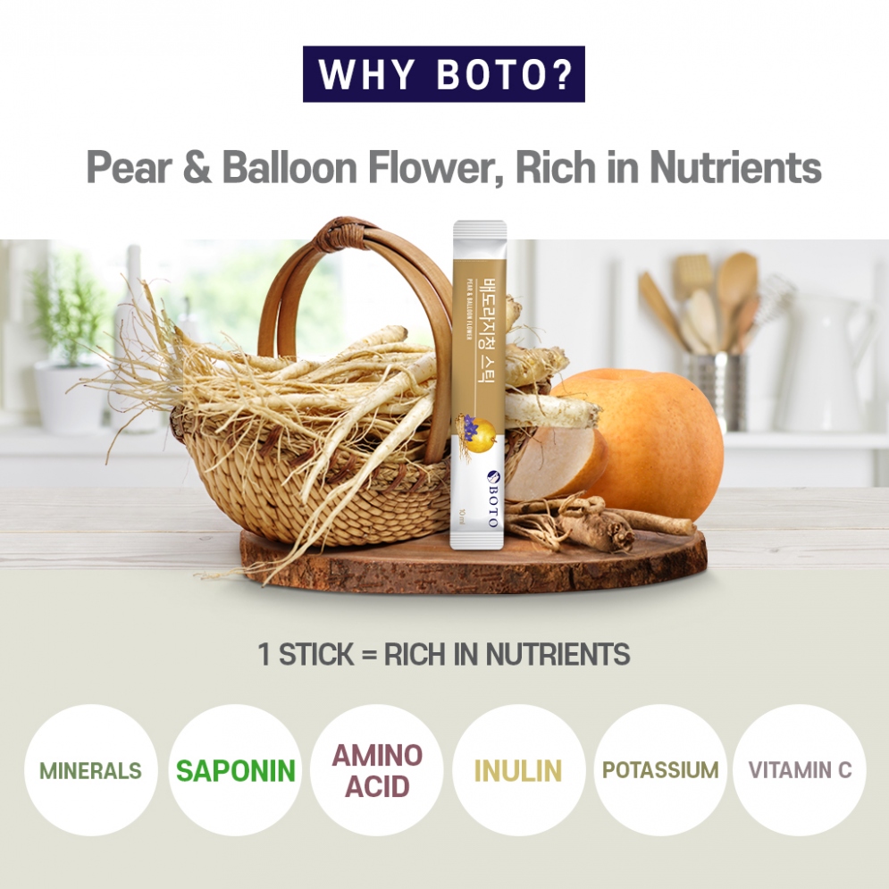 [BOTO] Pear & Balloon Flower Stick 10ml*30 Sticks