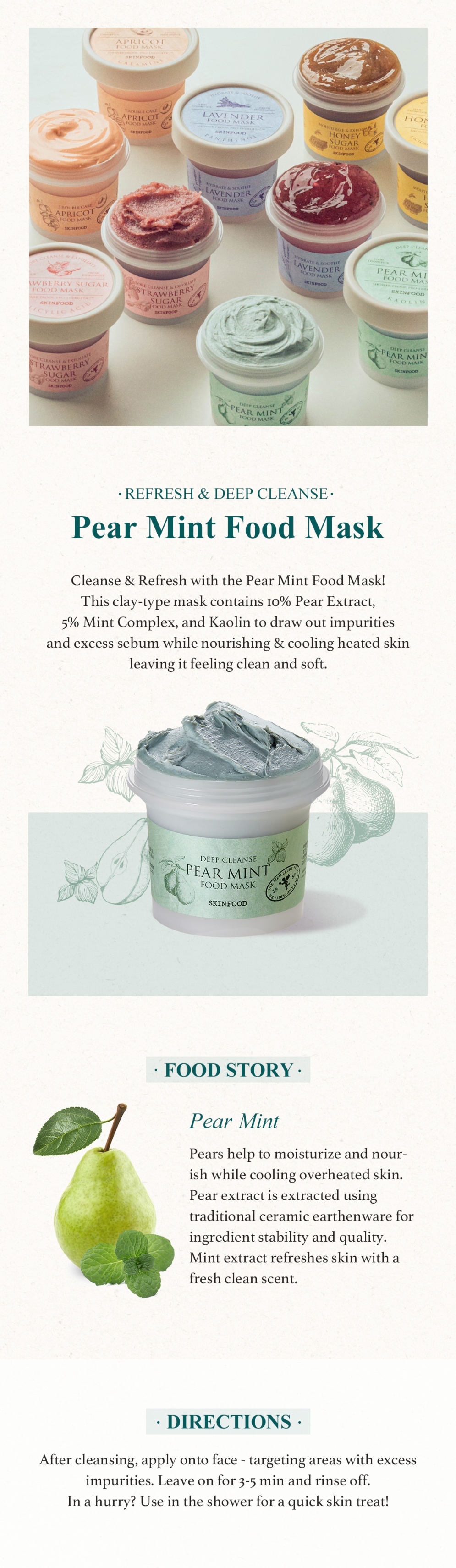 [Skinfood] Pear Mint Food Mask 120ml