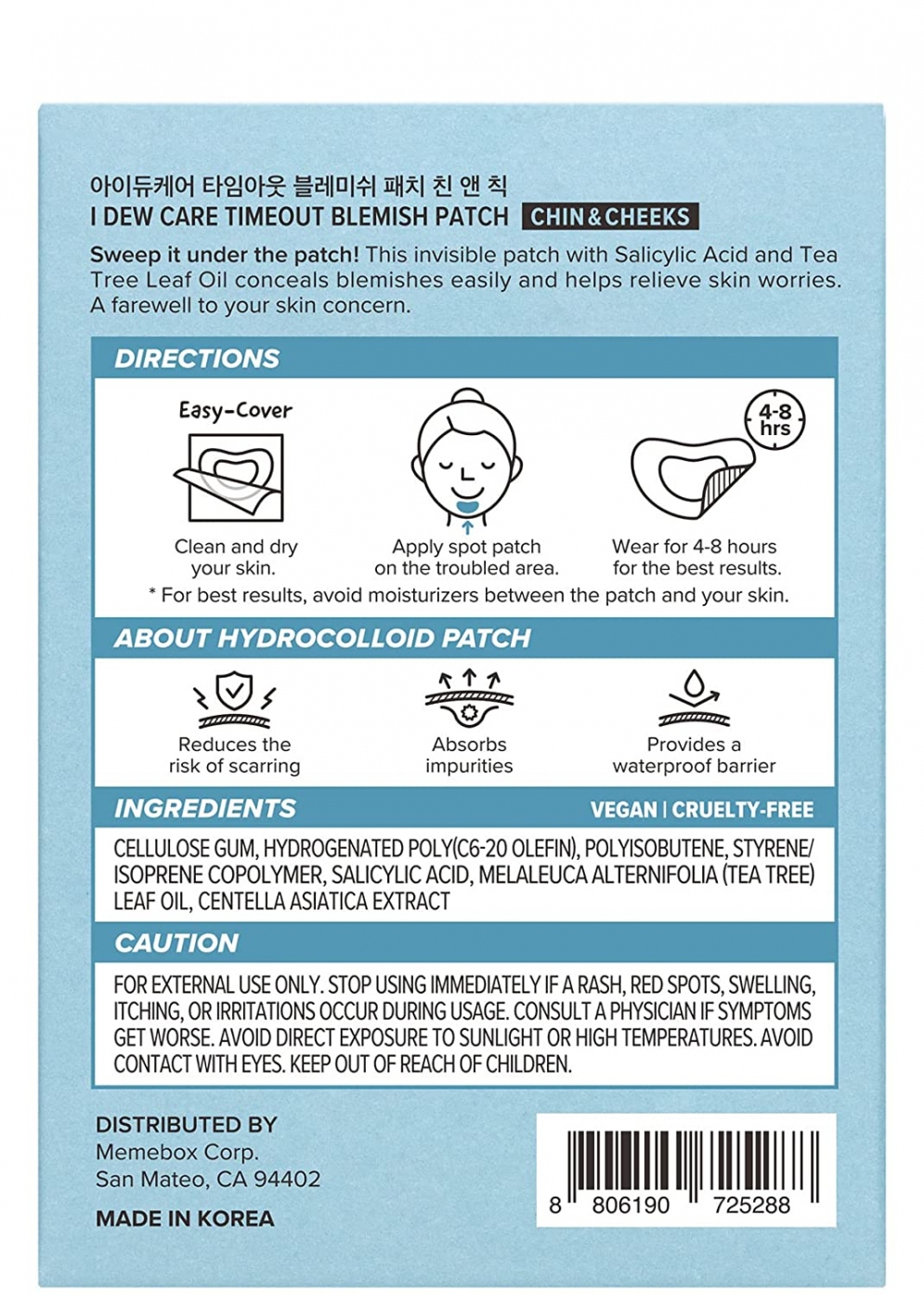 [I DEW CARE] Timeout Blemish Patch (6 Types)