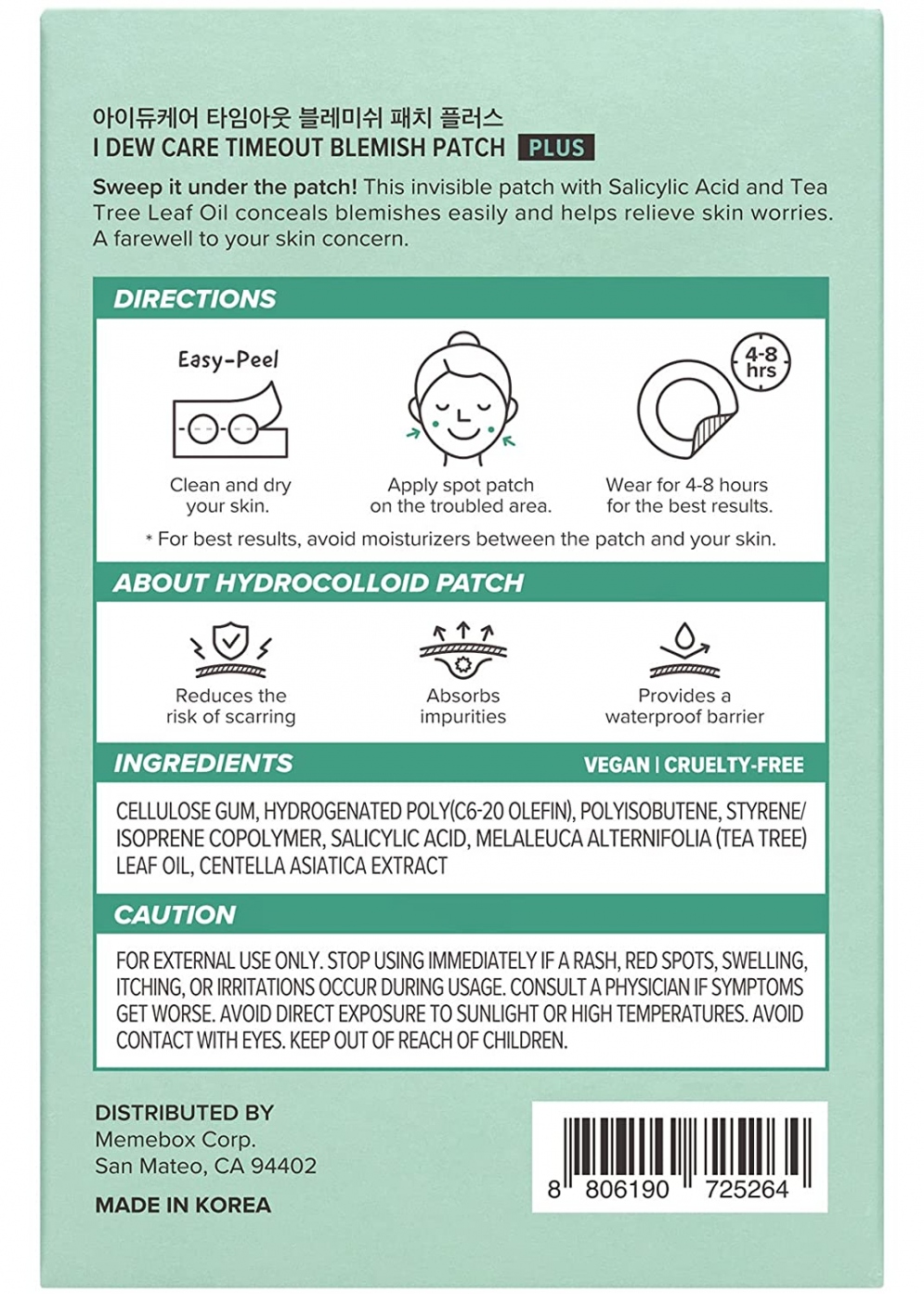 [I DEW CARE] Timeout Blemish Patch (6 Types)