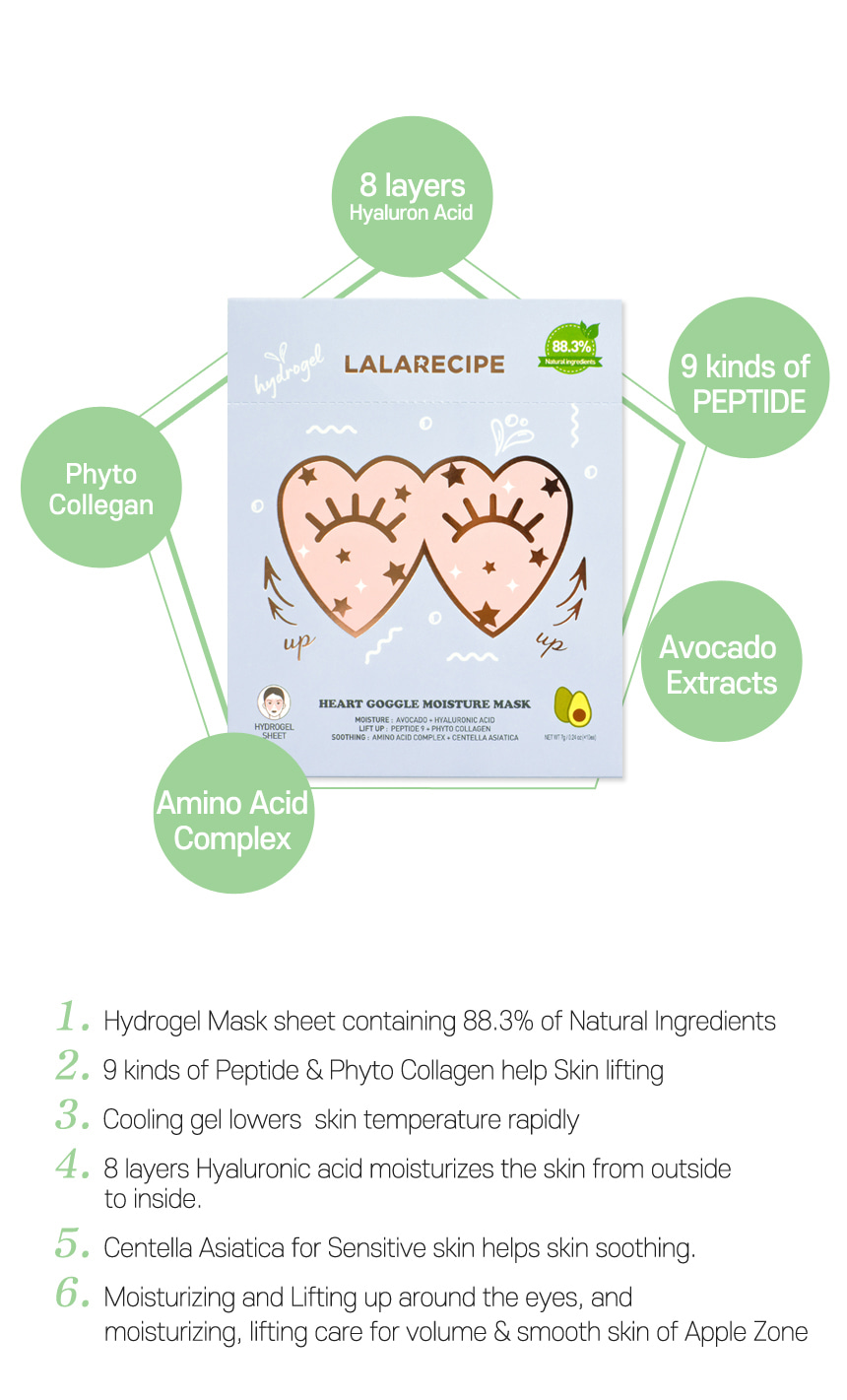 [LALARECIPE] Heart Goggle Moisture Mask (1ea)