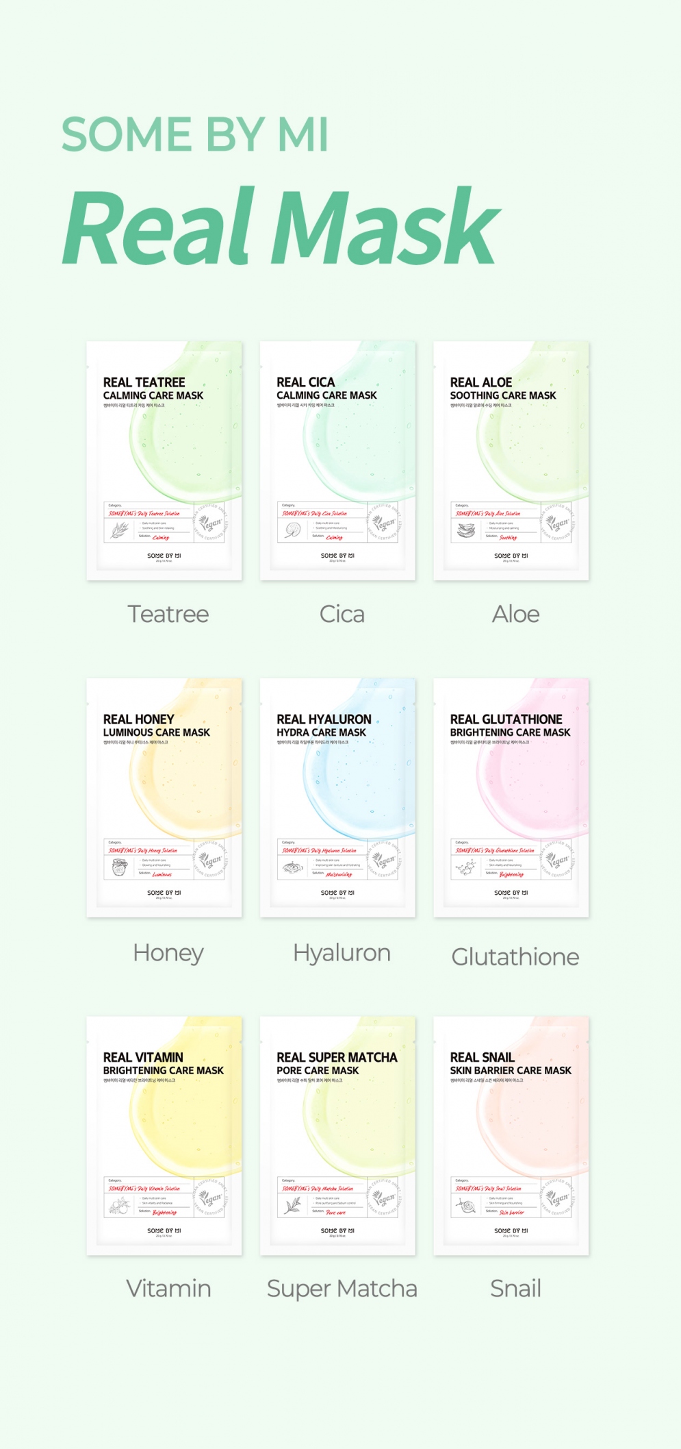 [SOME BY MI] Real Care Mask (10 Types)