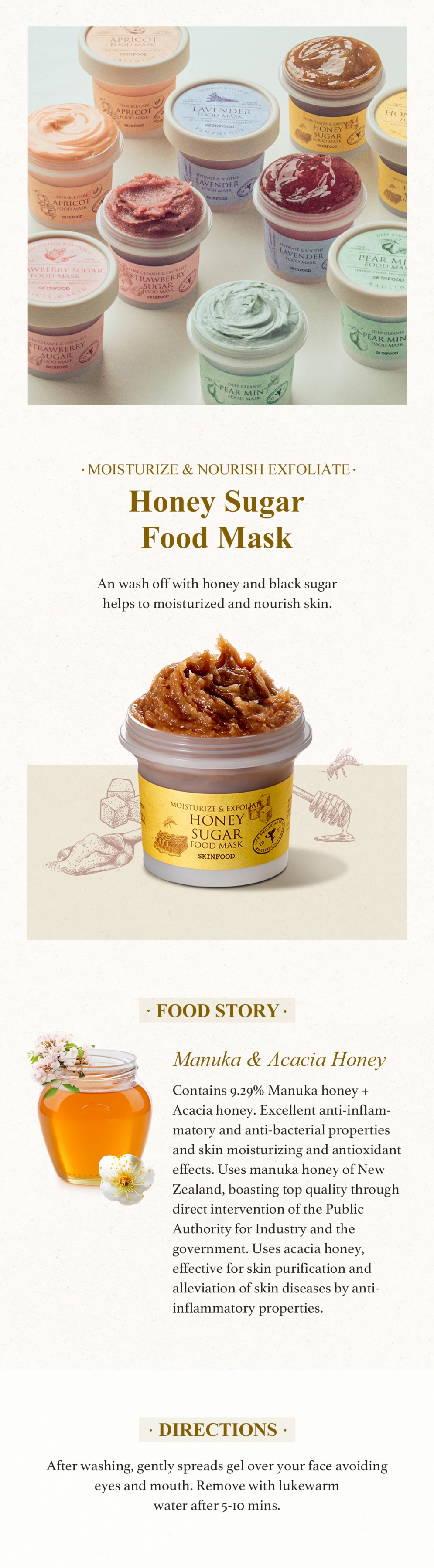 [Skinfood] Honey Sugar Food Mask 120ml