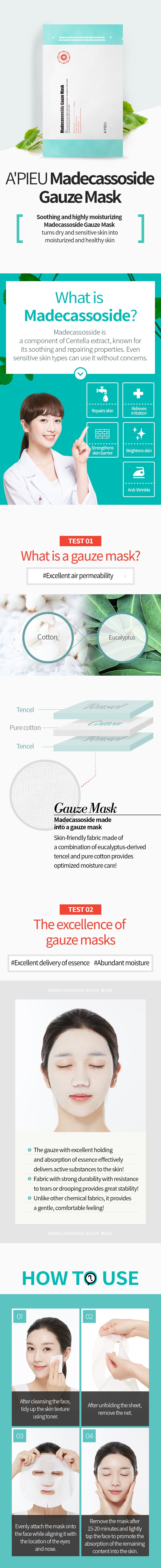 [A'PIEU] Madecassoside Gauze Mask