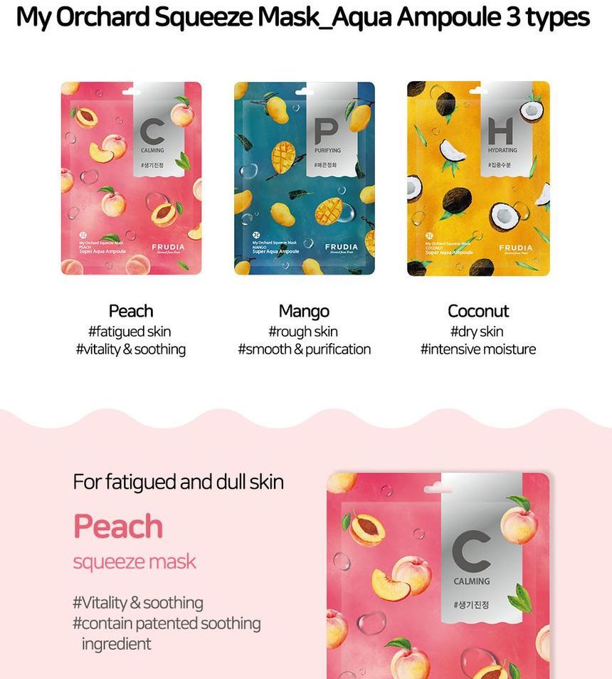 [Frudia] My Orchard Squeeze Mask 10ea (6 Type)