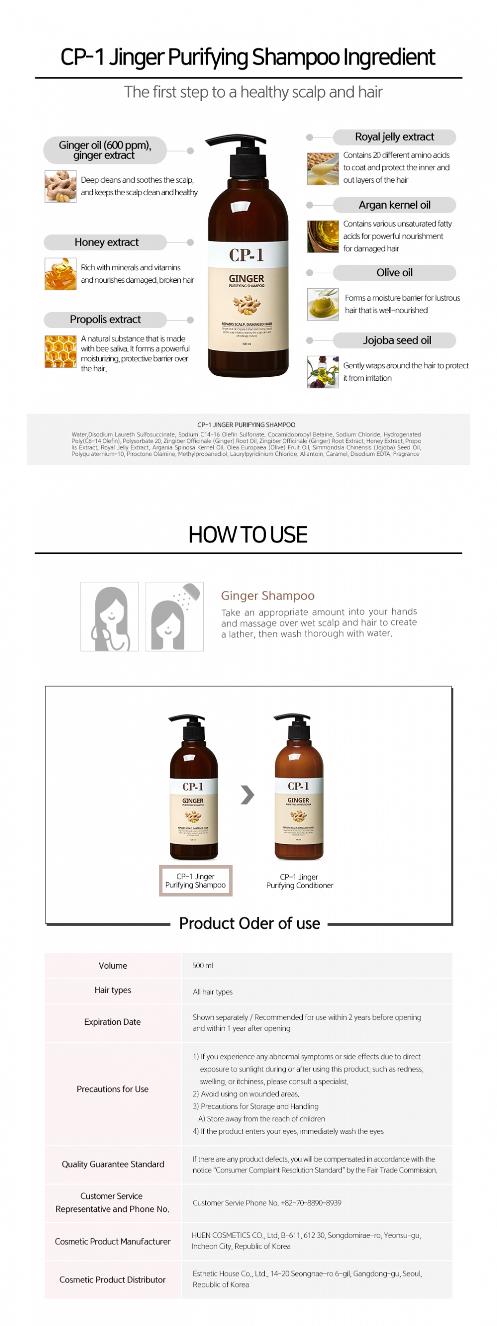 [CP-1] Ginger Purifying Shampoo 500ml