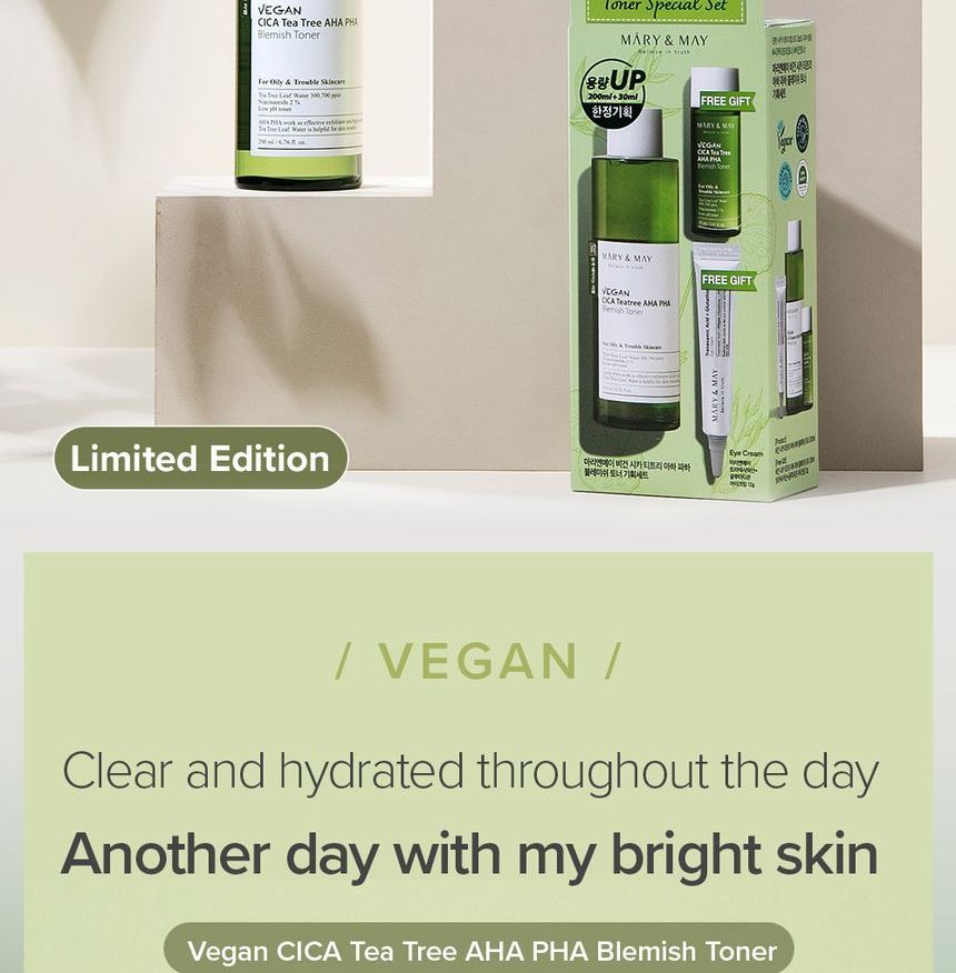 [Mary&May] Vegan CICA Teatree Toner Special Set