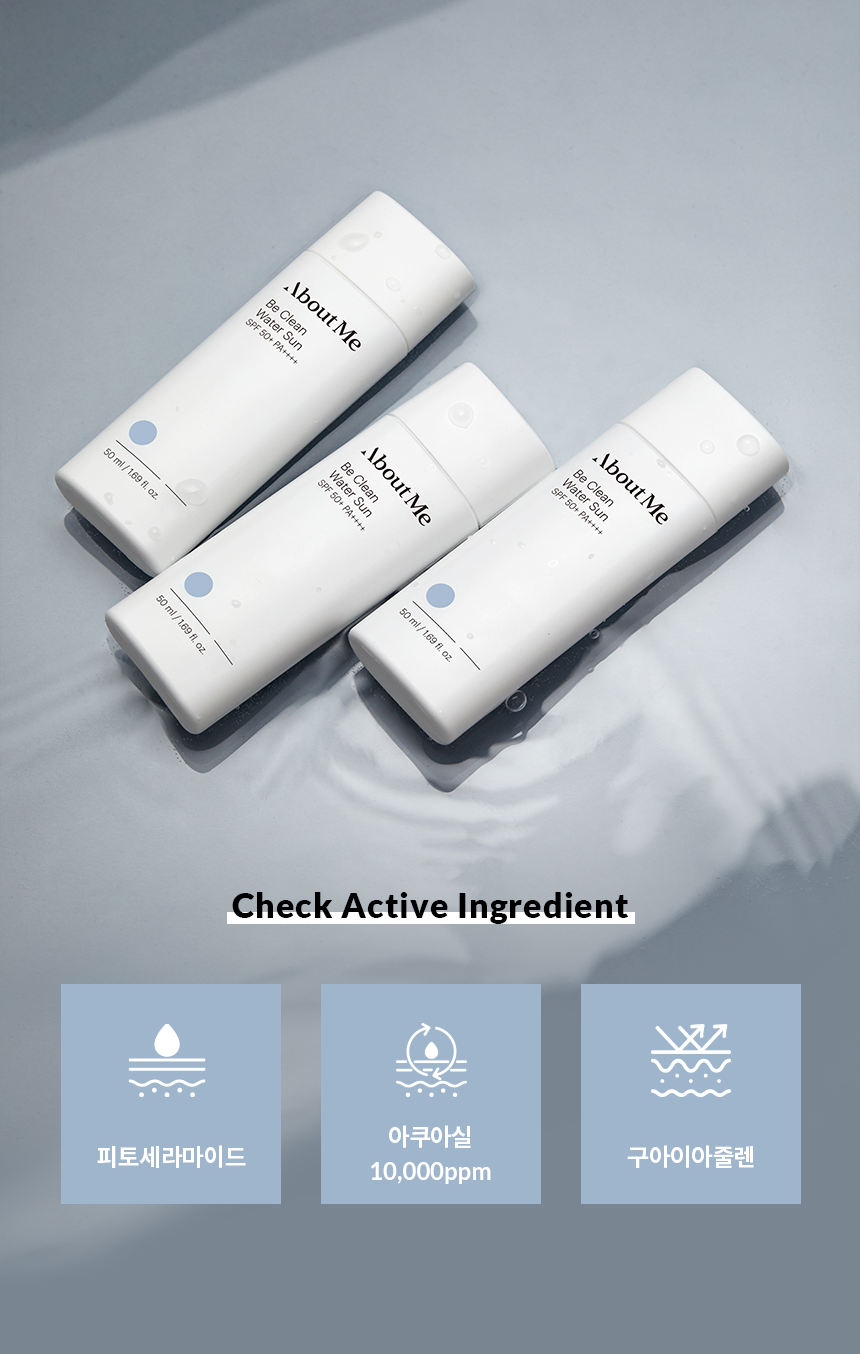 [ABOUT ME]    Be Clean Water Sun SPF50+ PA++++ 50ml