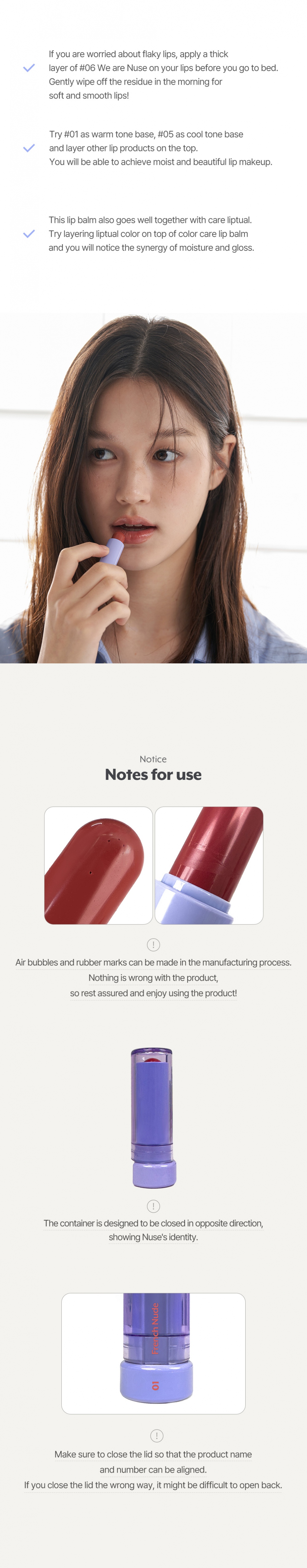 [nuse] Color Care Lipbalm (6 Colors)