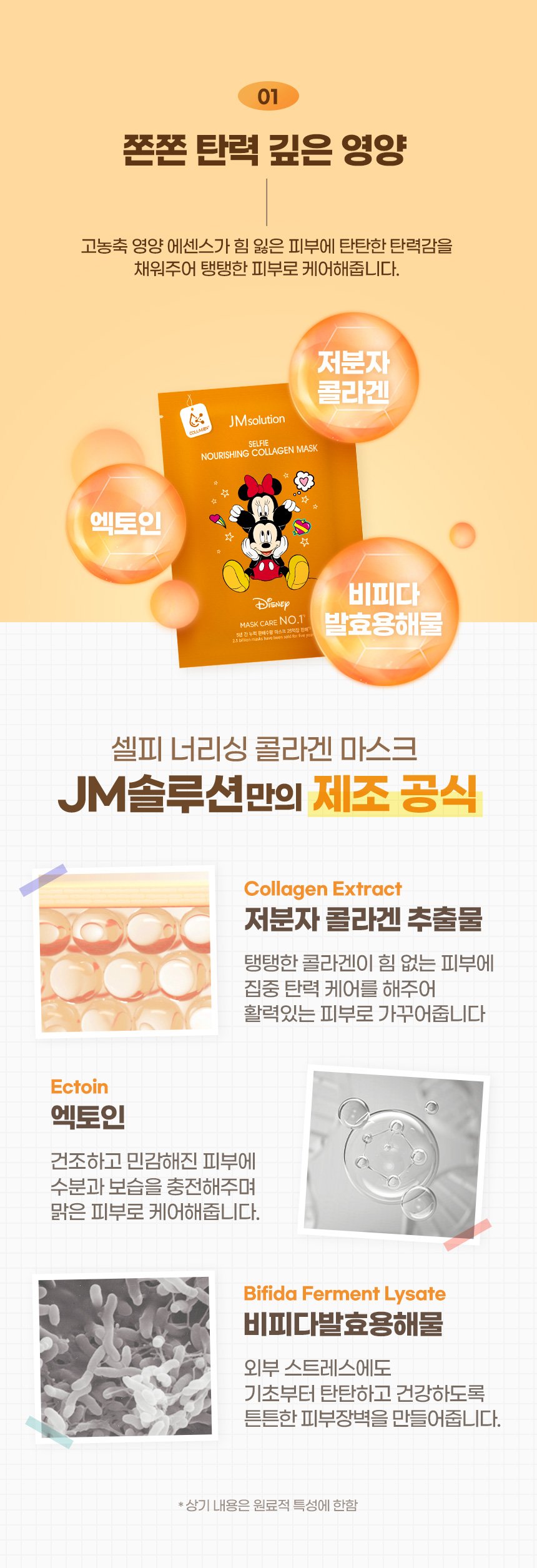 [JM Solution] Disney Selfie Nourishing Collagen Mask (10pcs)