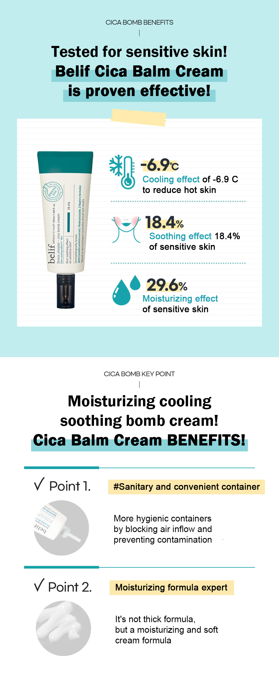 [belif] Aqua Bomb Cica Cream Stress Shooter 50ml