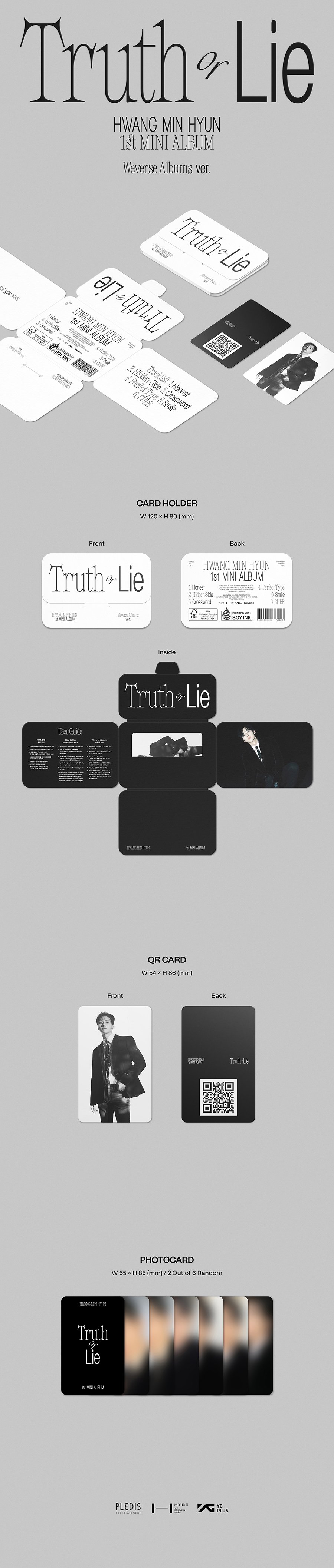 [K-POP] HWANG MIN HYUN - 1st MINI ALBUM [Truth or Lie] (Weverse Albums ver.)