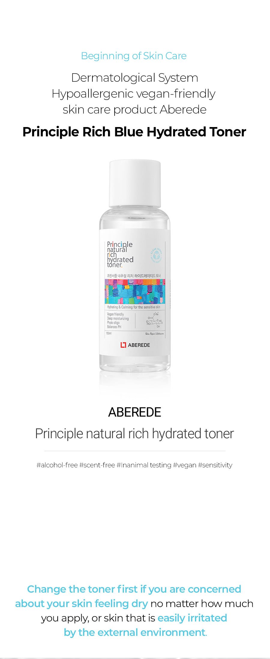 [ABEREDE] Principle Natural Rich Hydrated Toner 150ml