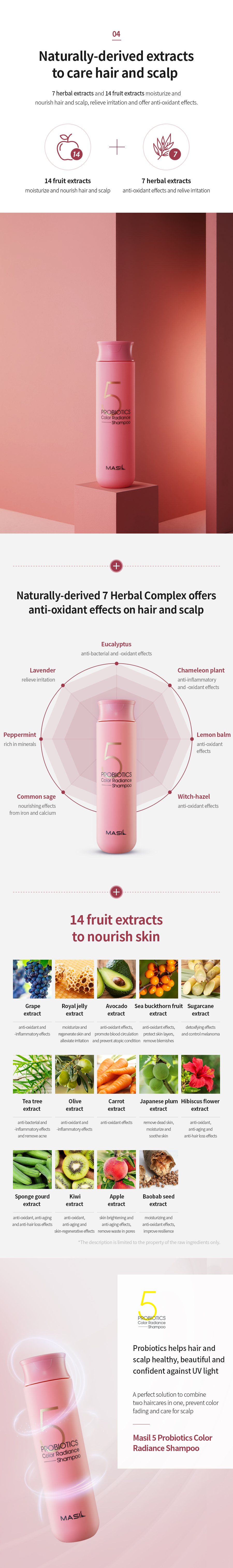 [MASIL] 5 Probiotics Color Radiance Shampoo 300ml