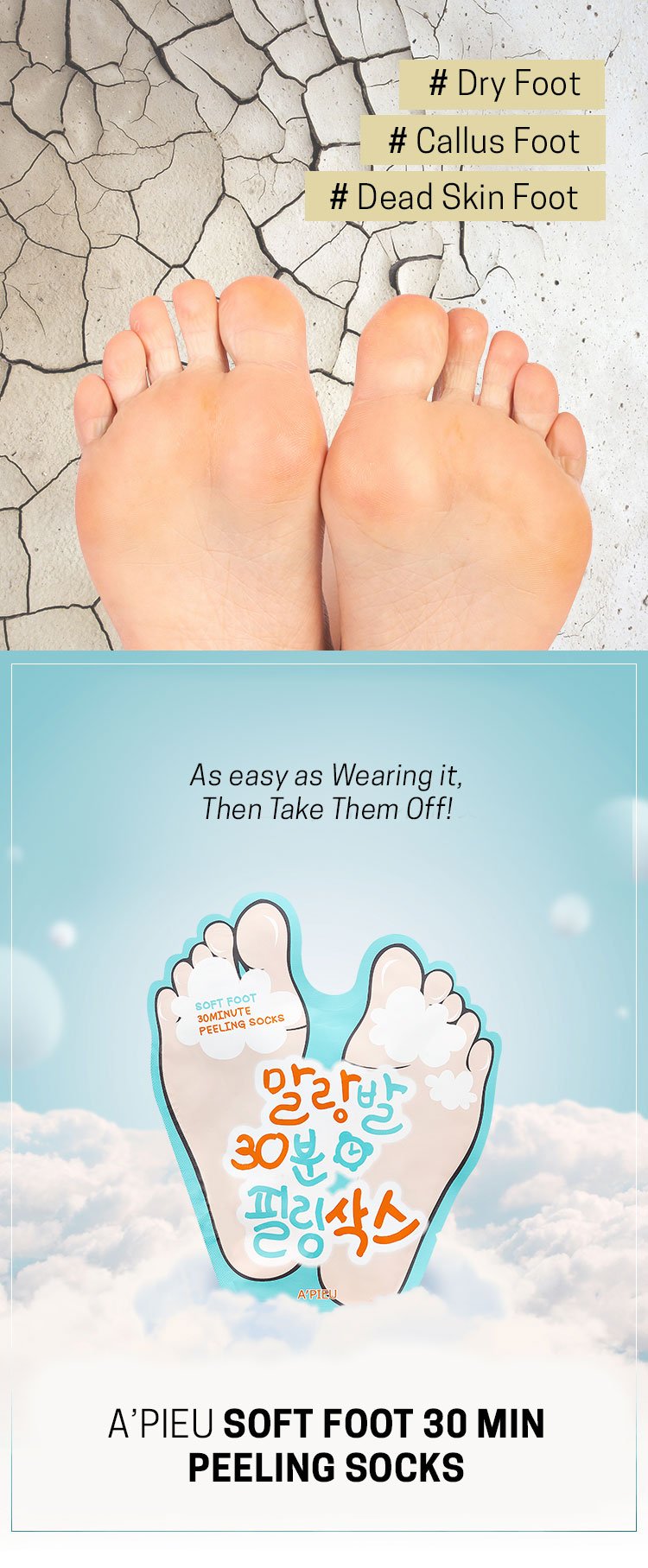 [A'PIEU] Soft Foot Peeling Socks