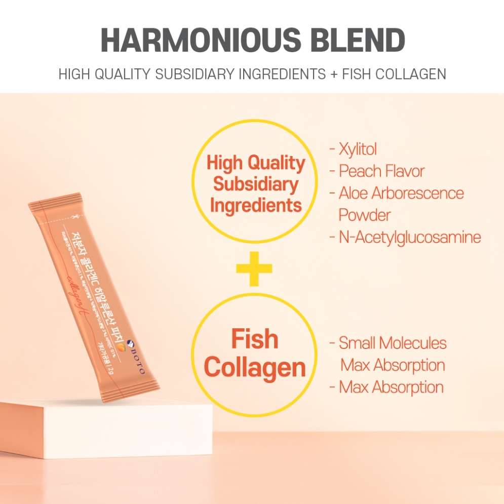 [BOTO] Low Molecular Collagen C Hyaluronic acid Peach (30 sticks)