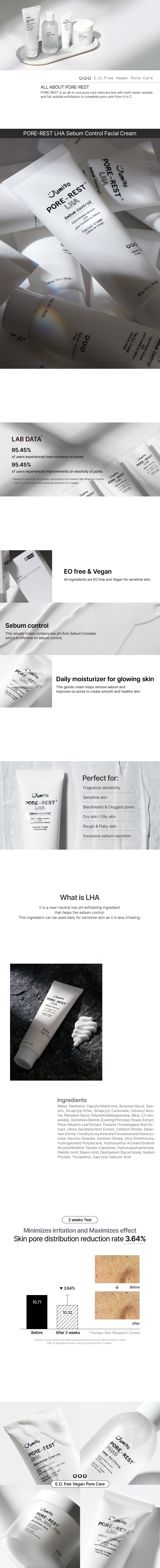 [Jumiso] PORE-REST LHA Sebum Control Facial Cream 50ml