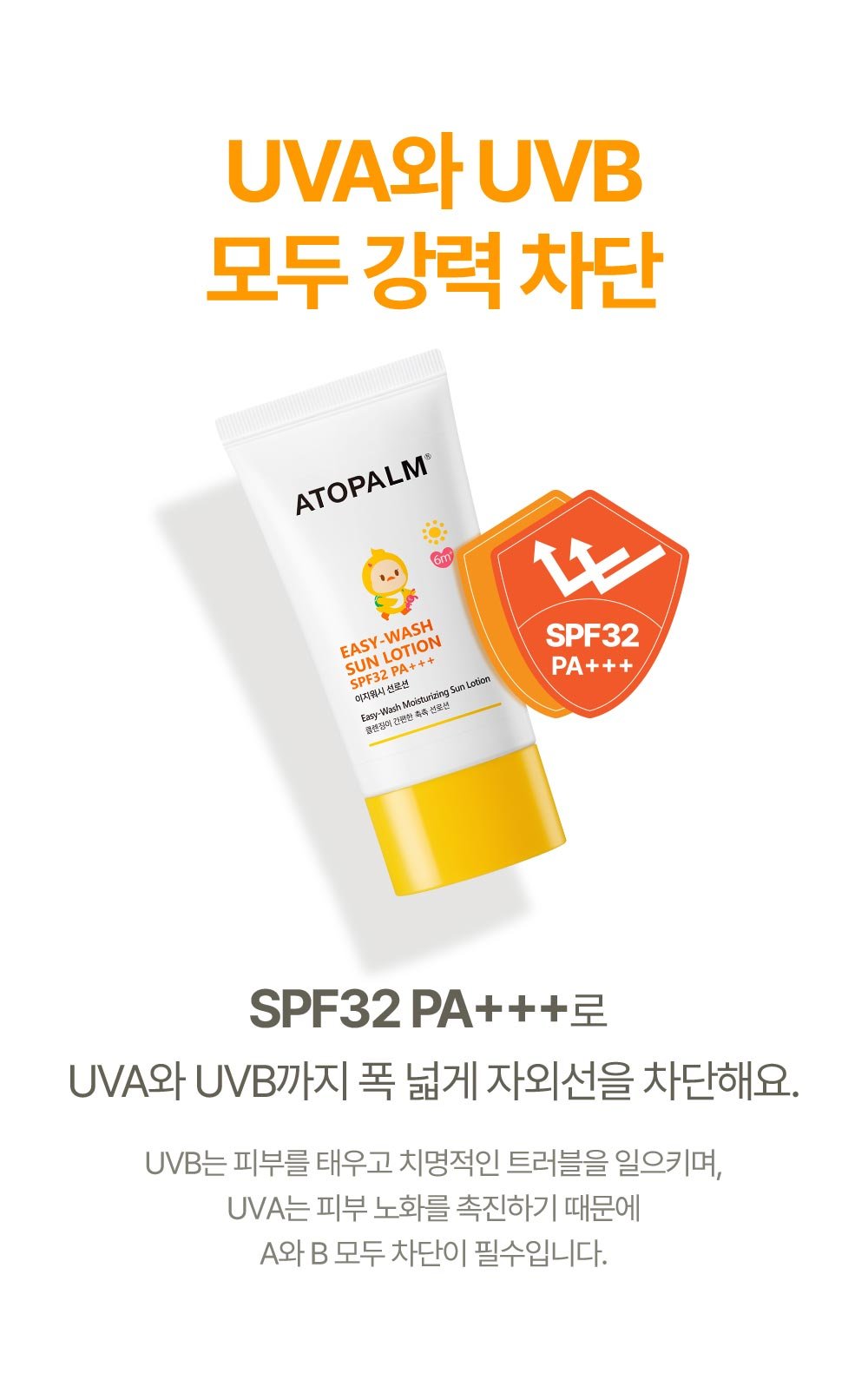 [ATOPALM] Easy-Wash Sun Lotion SPF32 PA+++ 60ml + Pure Cleansing Pad 30Pads(62g)