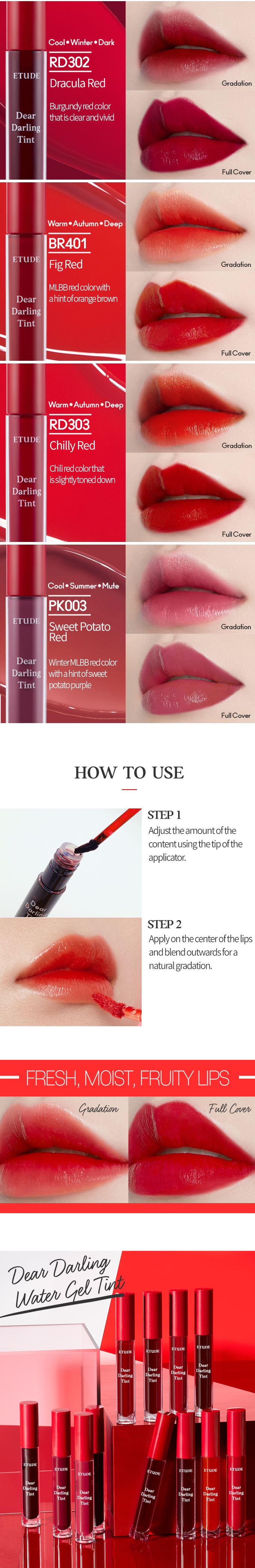 [ETUDE] Dear Darling Water Gel Tint (9 Colors)