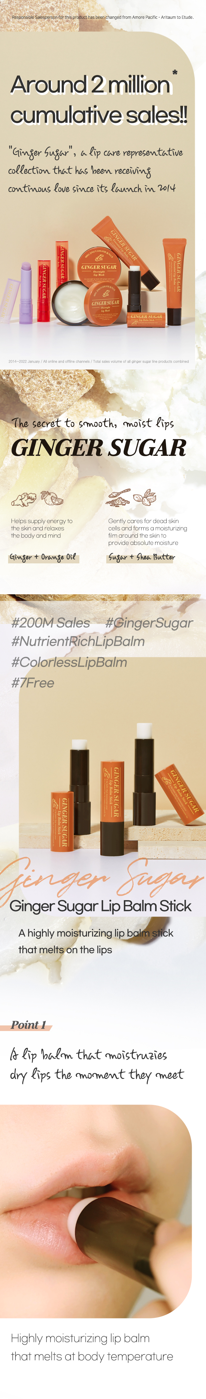 [ETUDE] Ginger Sugar Lip Balm Stick