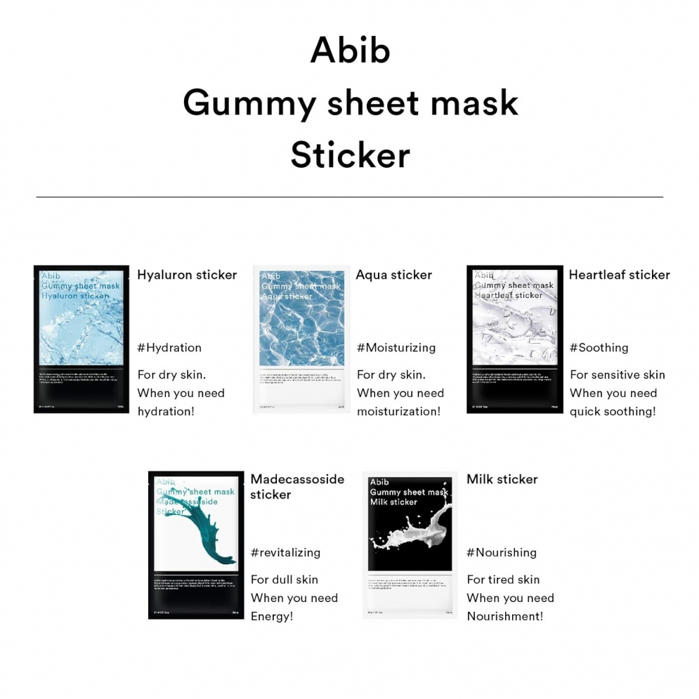 [Abib] Gummy Sheet Mask Sticker (5 types)