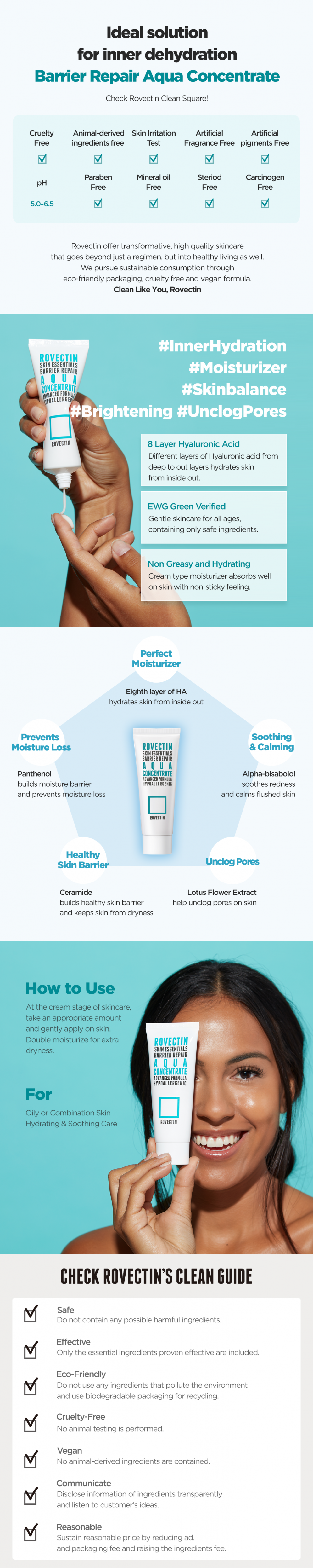 [Rovectin] Skin Essentials Barrier Repair Aqua Concentrate 60ml