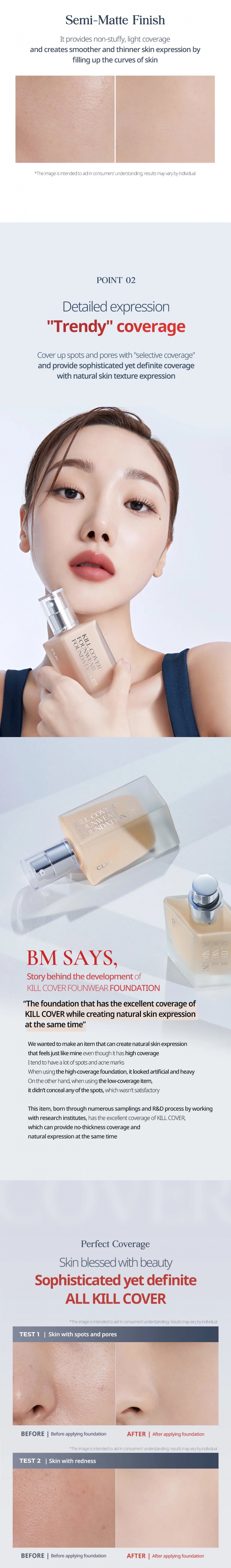 [CLIO] Kill Cover Founwear Foundation SPF30 PA+++ (3 Colors)