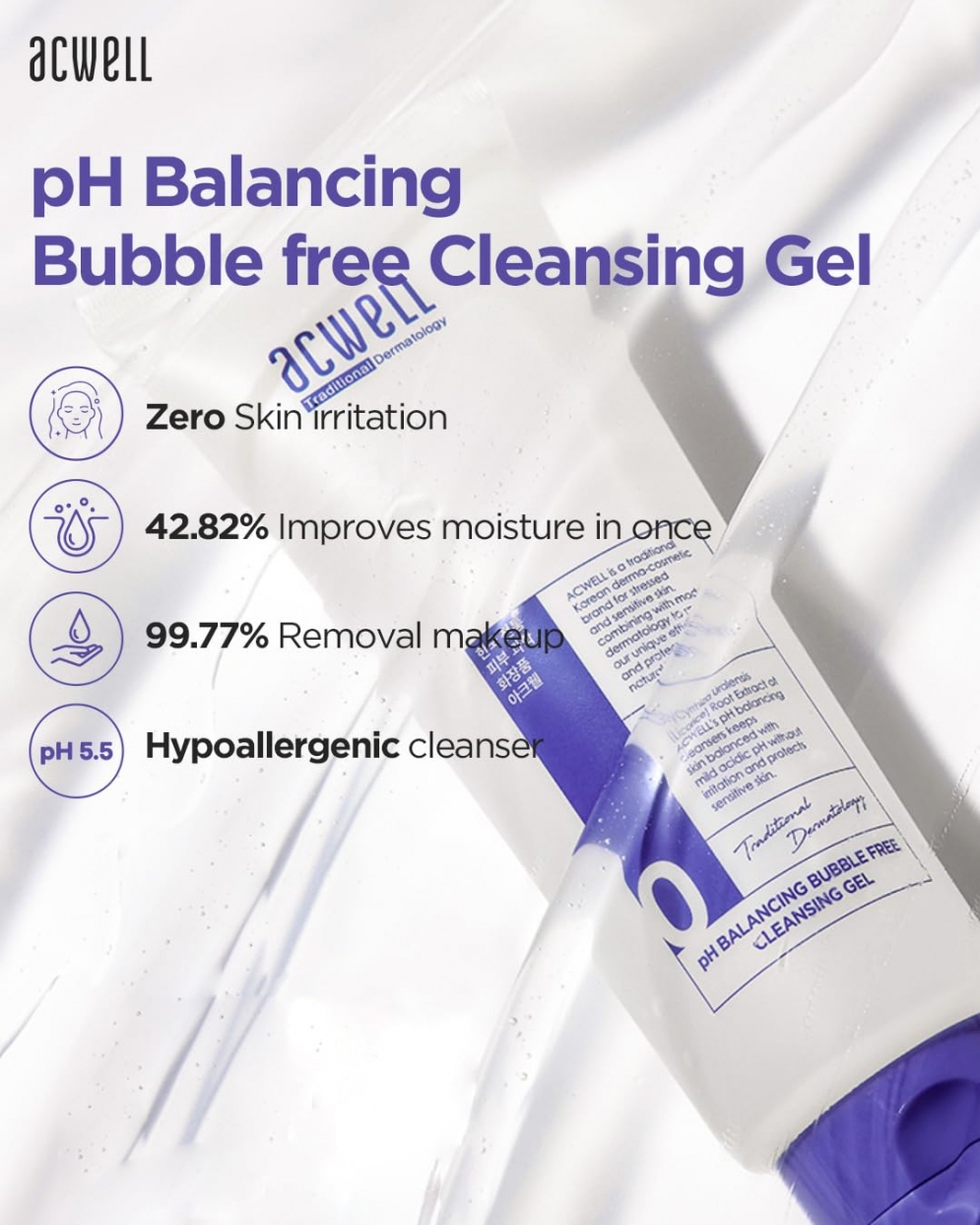 [ACWELL] *renewal* PH Balancing Bubble Free Cleansing Gel 160ml