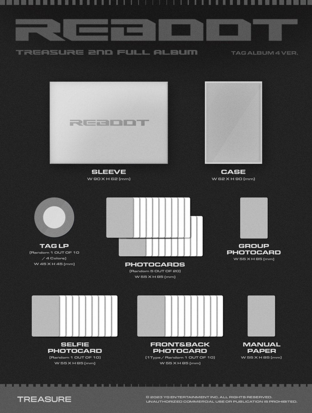 [K-POP] TREASURE 2ND FULL ALBUM - REBOOT YG TAG ALBUM (Random Ver.)