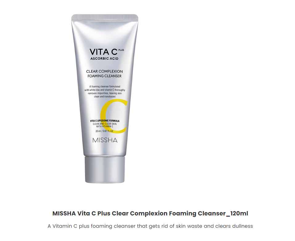 [Missha] Vita C Plus Clear Complexion Foaming Cleanser 120ml