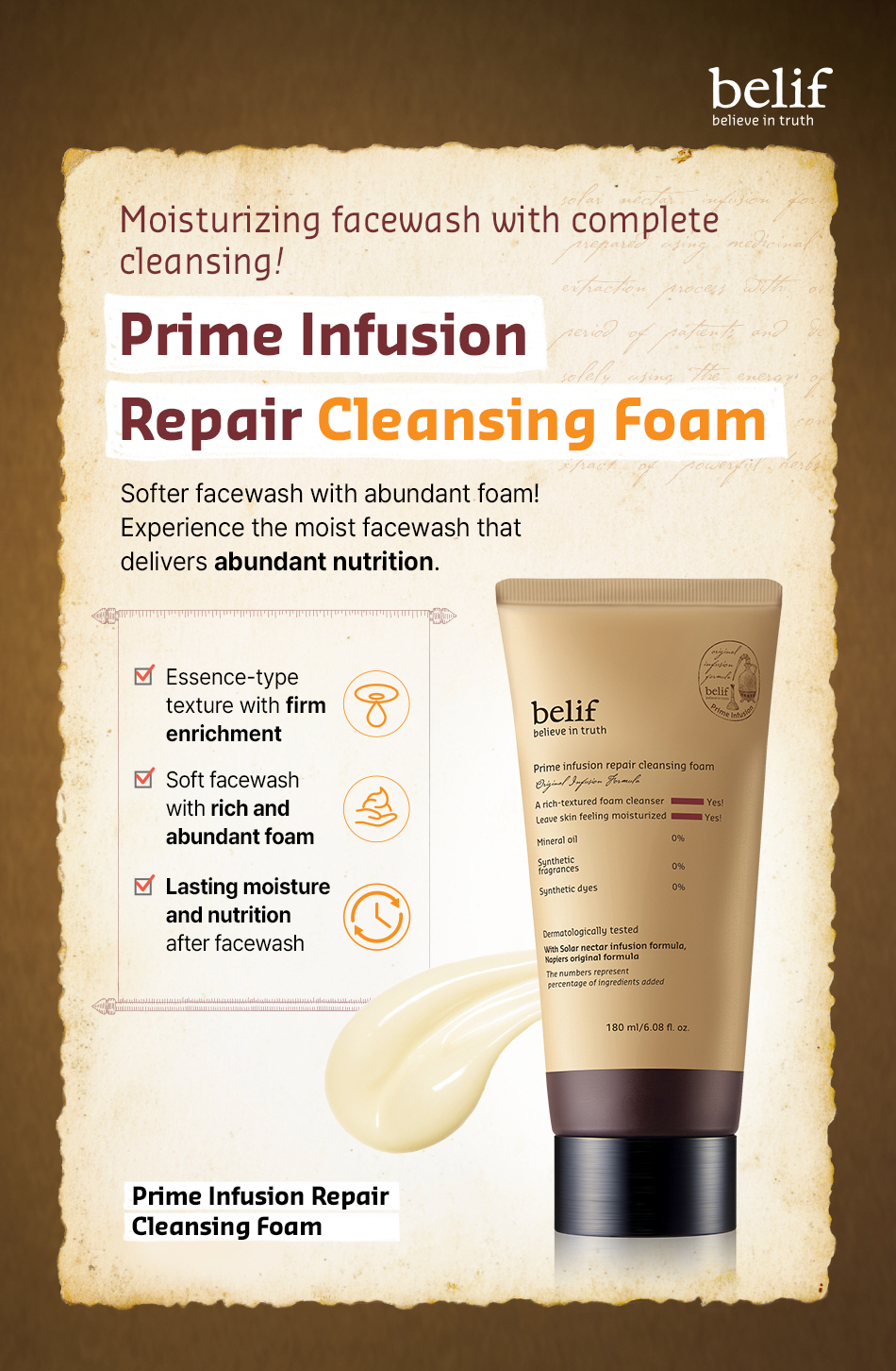 [belif] Prime Infusion Repair Cleansing Foam 180ml