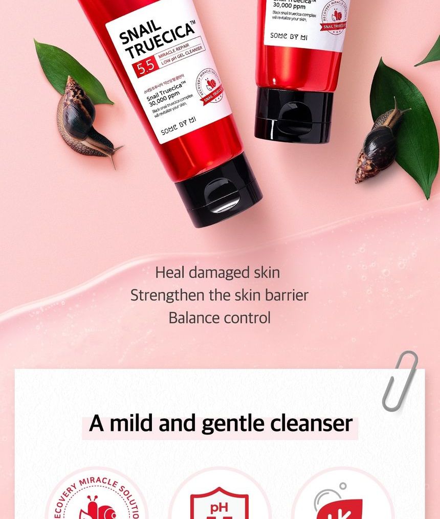 [SOME BY MI] Snail Truecica Miracle Repair Low pH Gel Cleanser 100ml