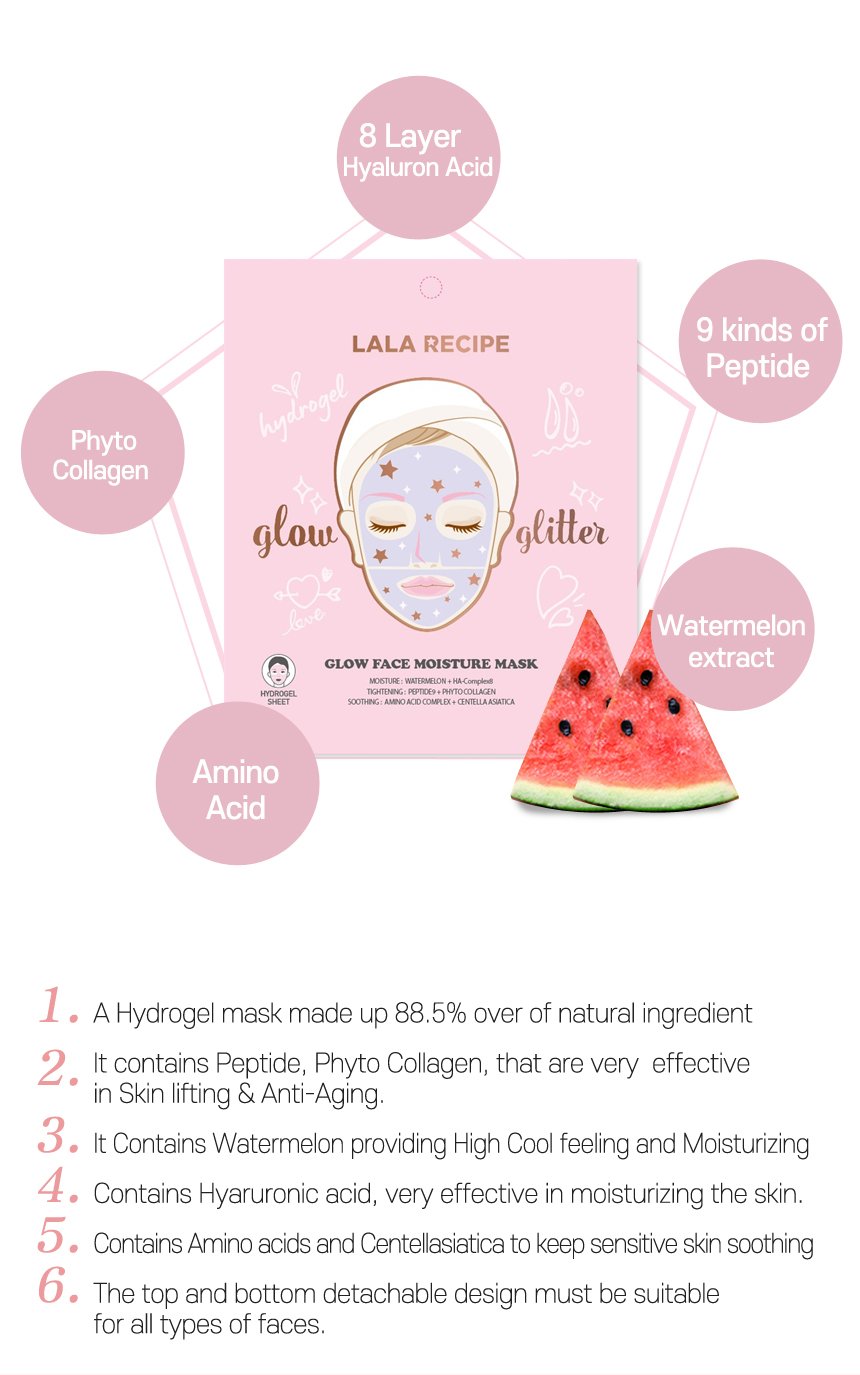 [LALARECIPE] Glow Face Moisture Mask 1ea