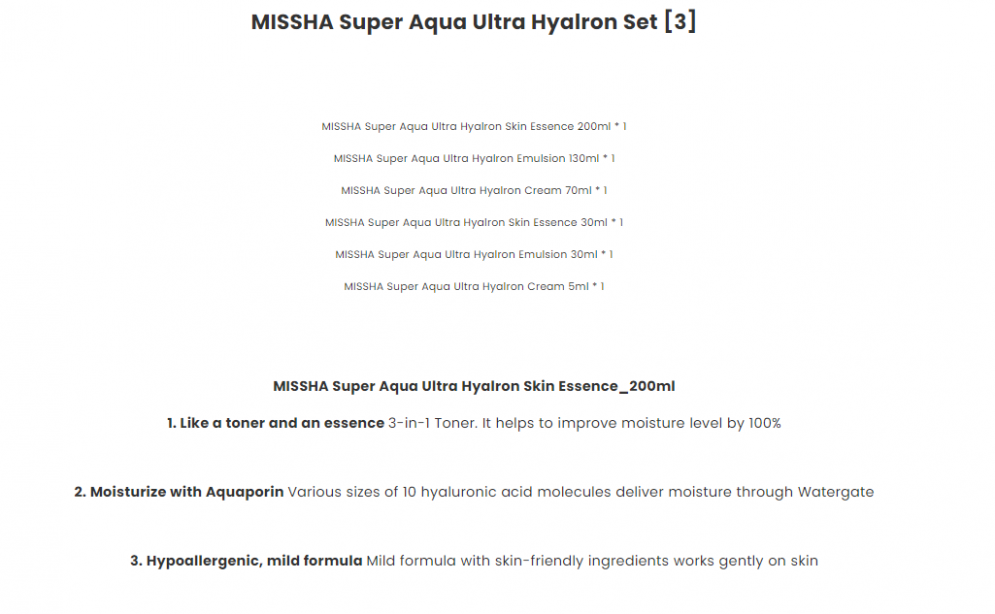 [Missha] Super Aqua Ultra Hyalron 2pcs Set