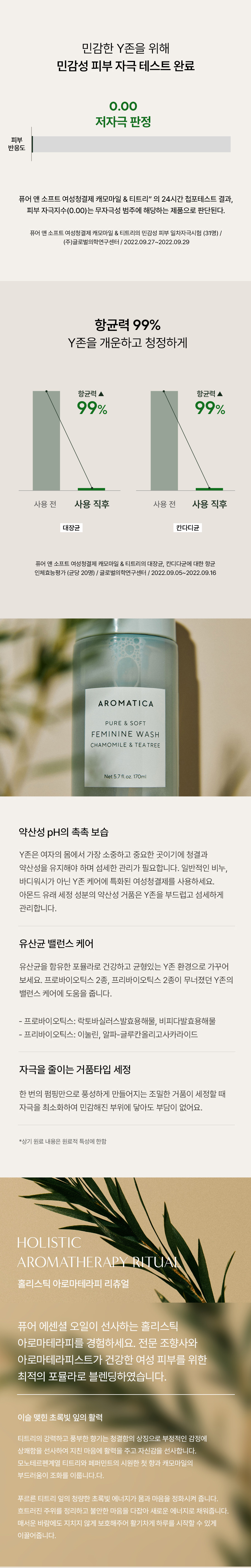 [Aromatica] Pure & Soft Feminine Wash Chamomile & Tea Tree 170ml