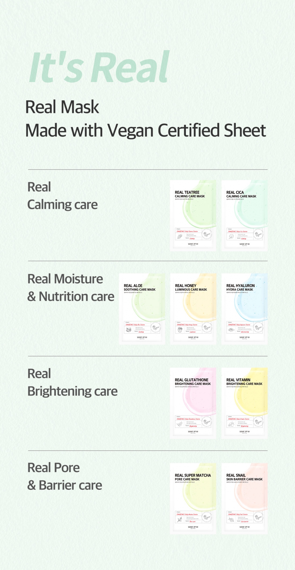 [SOME BY MI] Real Care Mask (10 Types)