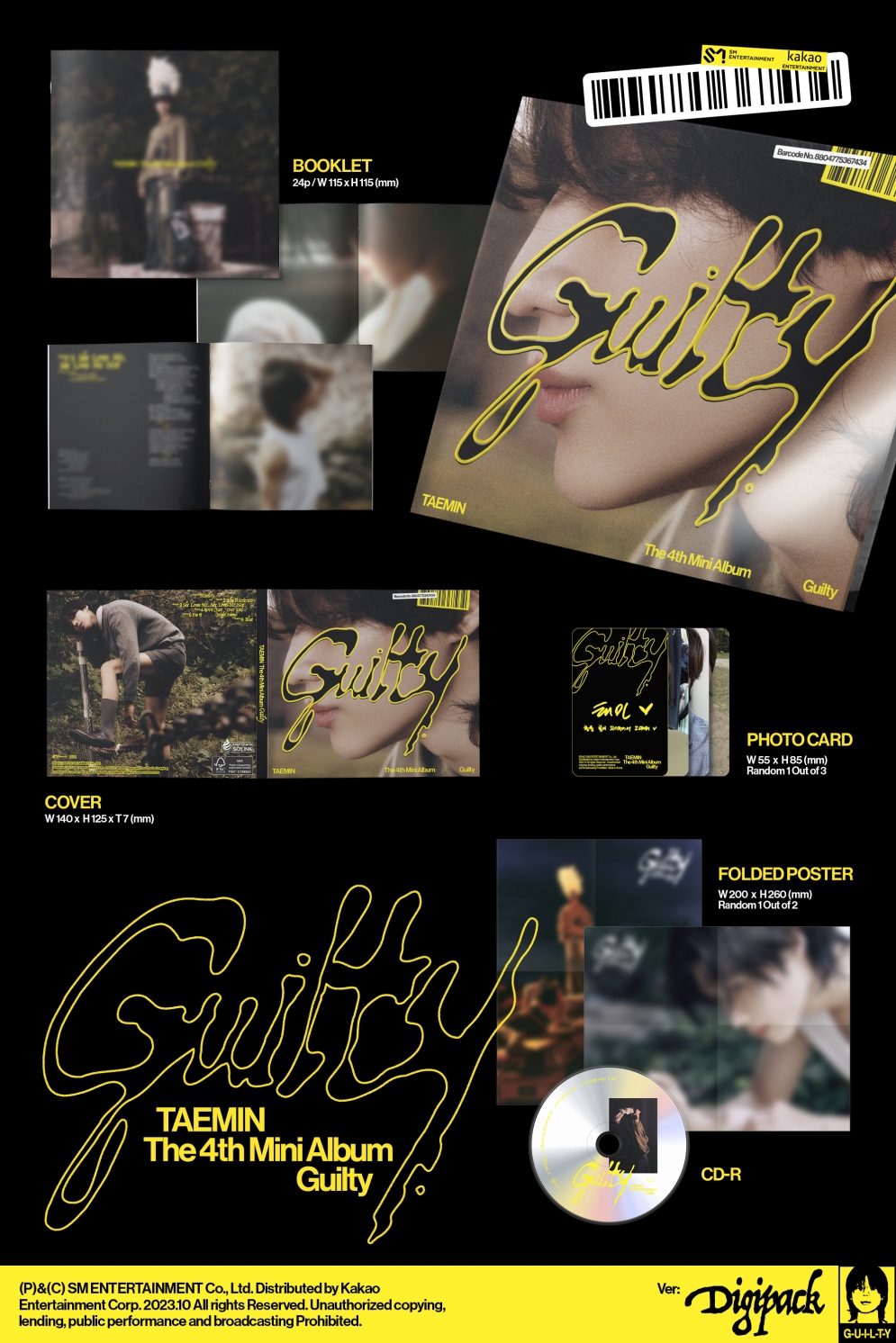 [K-POP] TAEMIN The 4th Mini Album - Guilty (Digipack Ver.)